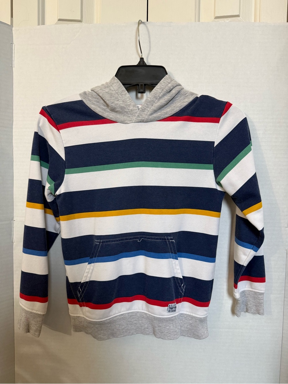 Striped Navy Multicolor Hooded Sweater - Men's